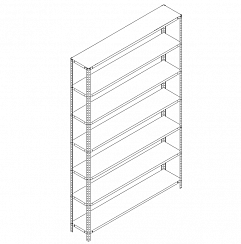 Металлический стеллаж Prostor Lite 1500x400x2300